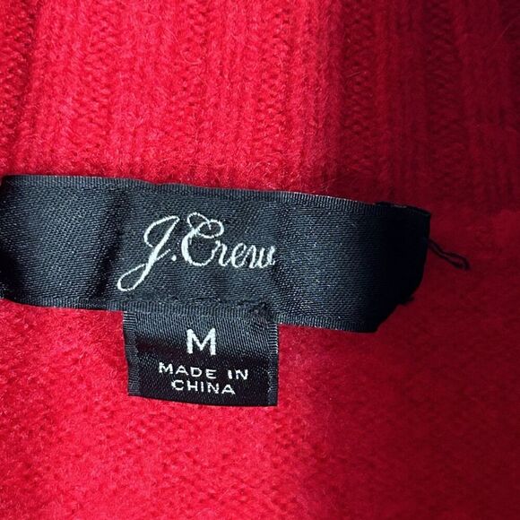 J.Crew Turtleneck Sweater Supersoft Yarn Size Medium Red Merino Wool Alpaca - Picture 5 of 6